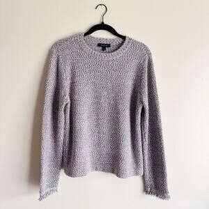 Ann Taylor Red + Black Speckled Fringe Sleeve Sweater - Large